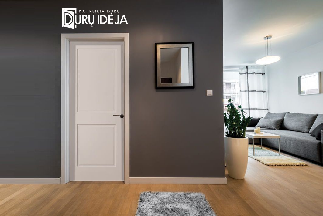 baltos vidaus durys interjere
